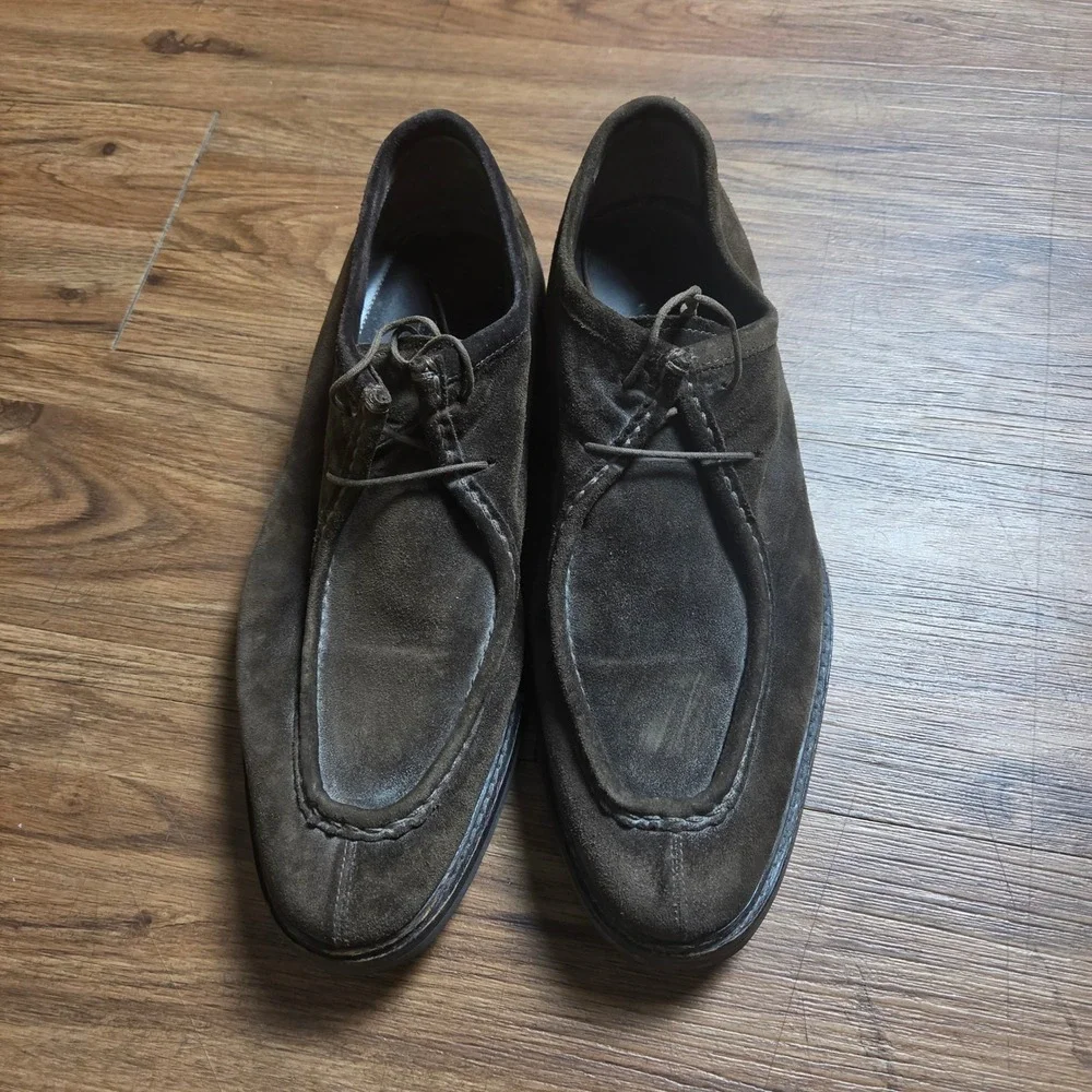 Ermenegildo Zegna Couture Suede Split Moc Toe Shoes Desert Italy 9 Old Money